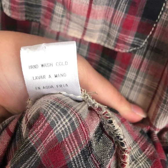 Ellison Plaid Button Down | Red White | Size Large - Picture 9 of 9